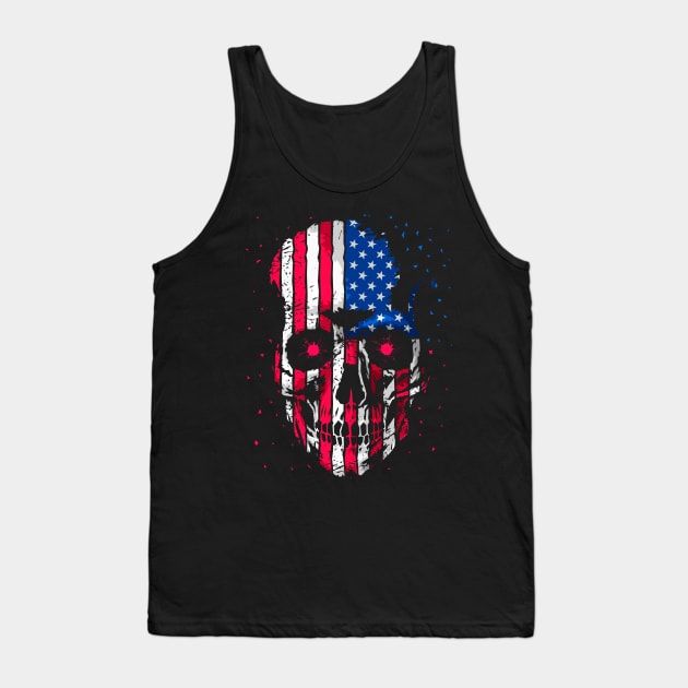 Skull Flag USA Tank Top by albertocubatas